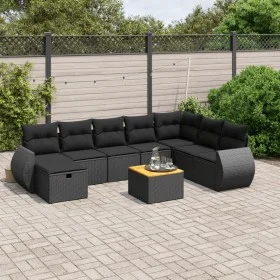 Set de sofás de jardín 8 piezas y cojines ratán sintético negro by , Garden sets - Ref: Foro24-3265094, Price: 578,11 €, Disc...