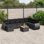 Set de sofás de jardín 8 piezas y cojines ratán sintético negro de , Conjuntos de jardín - Ref: Foro24-3265094, Precio: 565,9...