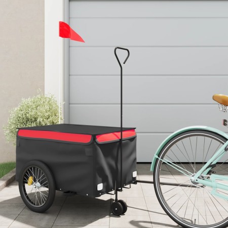 Remolque para bicicleta hierro negro y rojo 30 kg de , Remolques para bicicletas - Ref: Foro24-94097, Precio: 89,16 €, Descue...