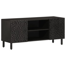 Mueble de TV madera maciza de mango negro 105x33x46 cm de , Muebles TV - Ref: Foro24-356819, Precio: 101,59 €, Descuento: %