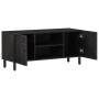 Mueble de TV madera maciza de mango negro 105x33x46 cm de , Muebles TV - Ref: Foro24-356819, Precio: 101,59 €, Descuento: %