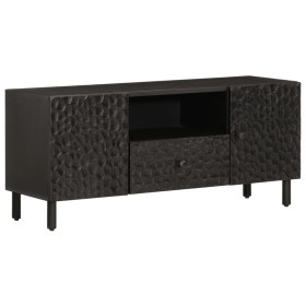 Mueble de TV madera maciza de mango negro 105x33x46 cm de , Muebles TV - Ref: Foro24-356833, Precio: 92,58 €, Descuento: %