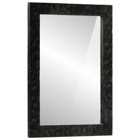 Espejo de baño madera maciza mango y vidrio negro 50x70x2,5 cm de , Espejos - Ref: Foro24-356850, Precio: 65,87 €, Descuento: %