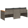 Sofá de jardín de 3 plazas con cojines ratán sintético gris de , Sofás de exterior - Ref: Foro24-365830, Precio: 227,17 €, De...