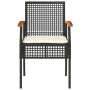 Sillas de jardín con cojín 4 uds ratán PE negro y madera acacia de , Sillas de jardín - Ref: Foro24-366251, Precio: 195,92 €,...