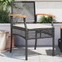 Sillas de jardín con cojín 2 uds ratán PE negro y madera acacia de , Sillas de jardín - Ref: Foro24-366247, Precio: 104,75 €,...