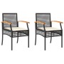 Sillas de jardín con cojín 2 uds ratán PE negro y madera acacia de , Sillas de jardín - Ref: Foro24-366247, Precio: 104,75 €,...