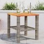 Mesa de jardín ratán sintético madera acacia gris 40x40x42 cm de , Mesas de jardín - Ref: Foro24-366264, Precio: 49,19 €, Des...