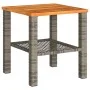 Mesa de jardín ratán sintético madera acacia gris 40x40x42 cm de , Mesas de jardín - Ref: Foro24-366264, Precio: 49,19 €, Des...