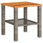 Mesa de jardín ratán sintético madera acacia gris 40x40x42 cm de , Mesas de jardín - Ref: Foro24-366264, Precio: 41,50 €, Des...