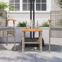 Mesa de jardín ratán sintético madera acacia gris 40x40x42 cm de , Mesas de jardín - Ref: Foro24-366264, Precio: 41,50 €, Des...
