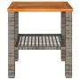 Mesa de jardín ratán sintético madera acacia gris 40x40x42 cm de , Mesas de jardín - Ref: Foro24-366264, Precio: 49,19 €, Des...