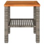 Mesa de jardín ratán sintético madera acacia gris 40x40x42 cm de , Mesas de jardín - Ref: Foro24-366264, Precio: 41,50 €, Des...