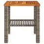 Mesa de jardín ratán sintético madera acacia gris 40x40x42 cm de , Mesas de jardín - Ref: Foro24-366264, Precio: 49,19 €, Des...