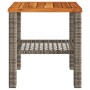 Mesa de jardín ratán sintético madera acacia gris 40x40x42 cm de , Mesas de jardín - Ref: Foro24-366264, Precio: 41,50 €, Des...