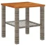 Mesa de jardín ratán sintético madera acacia gris 40x40x42 cm de , Mesas de jardín - Ref: Foro24-366264, Precio: 49,19 €, Des...