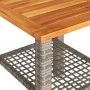 Mesa de jardín ratán sintético madera acacia gris 40x40x42 cm de , Mesas de jardín - Ref: Foro24-366264, Precio: 49,19 €, Des...
