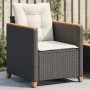 Silla de jardín con cojines ratán sintético negro de , Sillas de jardín - Ref: Foro24-366321, Precio: 92,63 €, Descuento: %