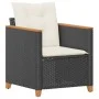 Silla de jardín con cojines ratán sintético negro de , Sillas de jardín - Ref: Foro24-366321, Precio: 92,63 €, Descuento: %