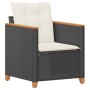 Silla de jardín con cojines ratán sintético negro de , Sillas de jardín - Ref: Foro24-366321, Precio: 94,22 €, Descuento: %