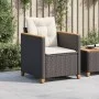 Silla de jardín con cojines ratán sintético negro de , Sillas de jardín - Ref: Foro24-366321, Precio: 92,63 €, Descuento: %