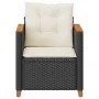 Silla de jardín con cojines ratán sintético negro de , Sillas de jardín - Ref: Foro24-366321, Precio: 92,63 €, Descuento: %