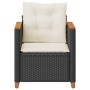 Silla de jardín con cojines ratán sintético negro de , Sillas de jardín - Ref: Foro24-366321, Precio: 94,22 €, Descuento: %