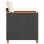 Silla de jardín con cojines ratán sintético negro de , Sillas de jardín - Ref: Foro24-366321, Precio: 92,63 €, Descuento: %
