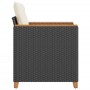 Silla de jardín con cojines ratán sintético negro de , Sillas de jardín - Ref: Foro24-366321, Precio: 94,22 €, Descuento: %