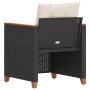 Silla de jardín con cojines ratán sintético negro de , Sillas de jardín - Ref: Foro24-366321, Precio: 94,22 €, Descuento: %