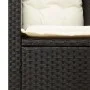 Silla de jardín con cojines ratán sintético negro de , Sillas de jardín - Ref: Foro24-366321, Precio: 92,63 €, Descuento: %