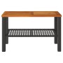 Mesa de jardín ratán sintético madera acacia negro 70x38x42 cm de , Mesas de jardín - Ref: Foro24-366270, Precio: 61,01 €, De...