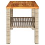 Mesa de jardín ratán sintético madera acacia beige 70x38x42 cm de , Mesas de jardín - Ref: Foro24-366272, Precio: 56,94 €, De...