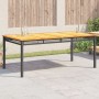 Mesa de jardín ratán sintético madera acacia negro 180x90x75 cm de , Mesas de jardín - Ref: Foro24-366279, Precio: 175,07 €, ...