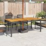 Mesa de jardín ratán sintético madera acacia negro 180x90x75 cm de , Mesas de jardín - Ref: Foro24-366279, Precio: 175,07 €, ...