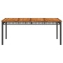 Mesa de jardín ratán sintético madera acacia negro 180x90x75 cm de , Mesas de jardín - Ref: Foro24-366279, Precio: 175,07 €, ...
