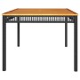 Mesa de jardín ratán sintético madera acacia negro 180x90x75 cm de , Mesas de jardín - Ref: Foro24-366279, Precio: 175,07 €, ...
