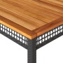 Mesa de jardín ratán sintético madera acacia negro 180x90x75 cm de , Mesas de jardín - Ref: Foro24-366279, Precio: 175,07 €, ...