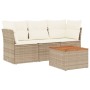 Juego de sofás jardín con cojines 4 pzas ratán sintético beige de , Conjuntos de jardín - Ref: Foro24-3255799, Precio: 273,35...
