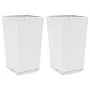 Jardineras 2 unidades PP blanco 32,5x32,5x57 cm de , Maceteros y jardineras - Ref: Foro24-367849, Precio: 66,24 €, Descuento: %