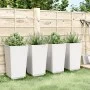 Jardineras 4 unidades PP blanco 32,5x32,5x57 cm de , Maceteros y jardineras - Ref: Foro24-367854, Precio: 143,54 €, Descuento: %