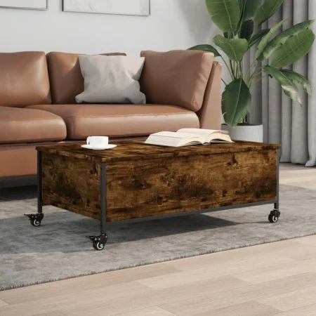 Mesa de centro con ruedas madera ingeniería roble 91x55x34 cm de , Mesas de centro - Ref: Foro24-842298, Precio: 71,12 €, Des...