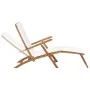 Sun lounger with cream white cushion solid teak wood by vidaXL, Loungers - Ref: Foro24-47408, Price: 215,83 €, Discount: %