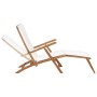 Tumbona con cojín blanco crema madera maciza de teca de vidaXL, Tumbonas - Ref: Foro24-47408, Precio: 231,33 €, Descuento: %