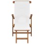 Tumbona con cojín blanco crema madera maciza de teca de vidaXL, Tumbonas - Ref: Foro24-47408, Precio: 231,33 €, Descuento: %