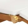 Sun lounger with cream white cushion solid teak wood by vidaXL, Loungers - Ref: Foro24-47408, Price: 215,83 €, Discount: %