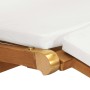 Tumbona con cojín blanco crema madera maciza de teca de vidaXL, Tumbonas - Ref: Foro24-47408, Precio: 231,33 €, Descuento: %