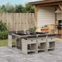 Set comedor jardín 7 pzas y cojines ratán sintético gris claro de , Conjuntos de jardín - Ref: Foro24-3211091, Precio: 440,94...