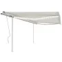 Toldo retráctil manual con luz LED crema 4x3 m de , Toldos - Ref: Foro24-3069942, Precio: 461,06 €, Descuento: %