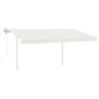 Toldo retráctil manual con luz LED crema 4x3 m de , Toldos - Ref: Foro24-3069942, Precio: 461,06 €, Descuento: %